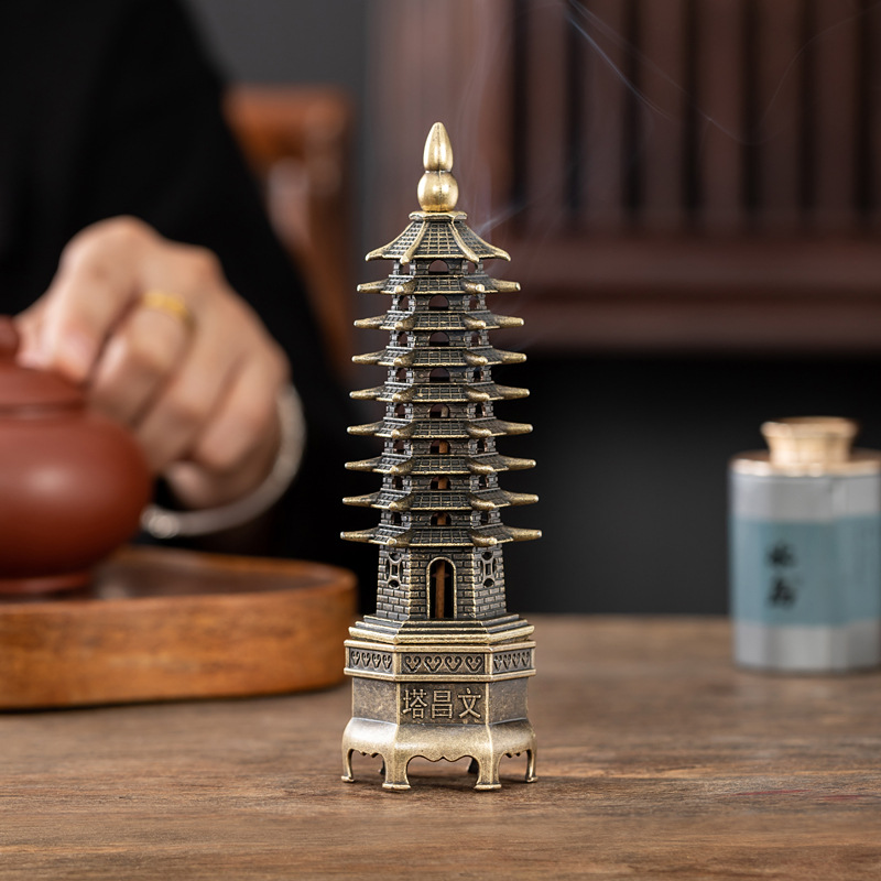 Home Fragrance Incense Sticks - Tempat Pembakar Dupa Vertikal Pagoda Cina