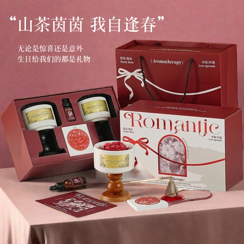Home Fragrance Gift Set - Set Kotak Hadiah Lilin Beraroma Camellia